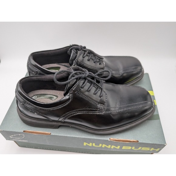 Nunn Bush Oxford Mens 8 Black Bartole ST Leather Bicycle Toe Comfort Gel‎ Dress main image 10